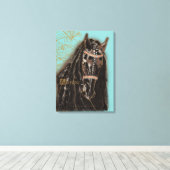 Friesian Horse - Wrapped Canvas (Insitu (Houten vloer))