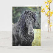 Friesian Stallion Kaart (Gele Bloem)