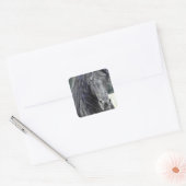 Friesian Stallion Vierkante Sticker (Envelop)