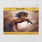 Friesisch bruin paard dat zich voortplant met slec briefkaart (Voorkant)