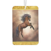 Friesisch bruin paard dat zich voortplant met slec luchtverfrisser (Achterkant)