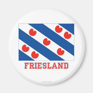 Friesland Flag met naam Magneet