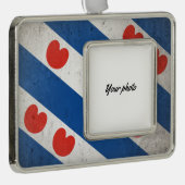 Friesland Verzilverd Kader Ornament (Rechts)
