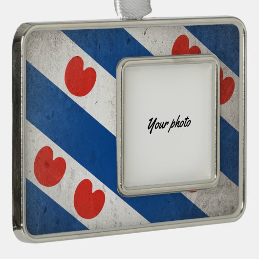 Friesland Verzilverd Kader Ornament (Rechts)