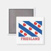 Friesland Vlag met naam Magneet (Voorkant / Achterkant)
