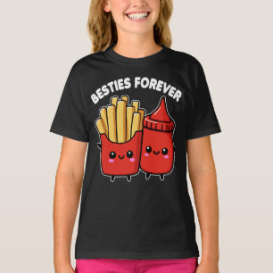 Friet en ketchup besties voor altijd grappig t-shirt
