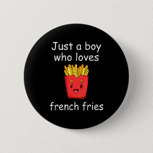 Friet Shirt Grappig Franse Friet Liefhebber Cool F Ronde Button 5,7 Cm