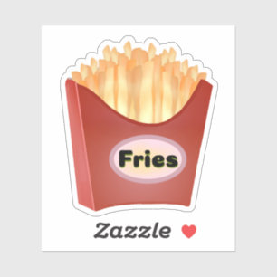 Frieten in een rode doos sticker
