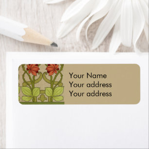 Frieze Border Art Nouveau Floral Etiket