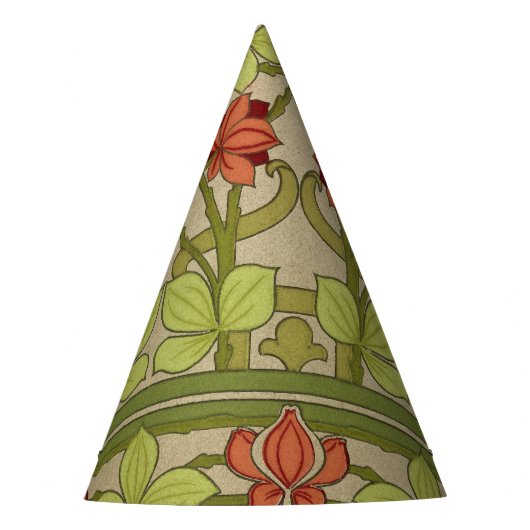 Frieze Border Art Nouveau Floral Feesthoedjes (Voorkant)