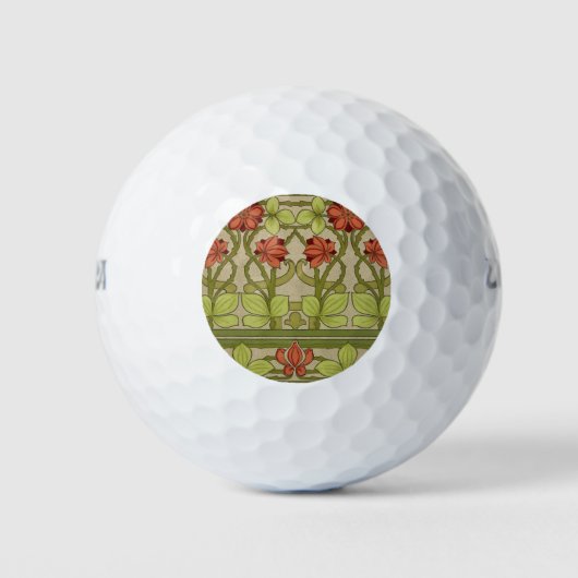 Frieze Border Art Nouveau Floral Golfballen (Voorkant)