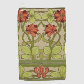 Frieze Border Art Nouveau Floral Golfhanddoek (Voorkant)