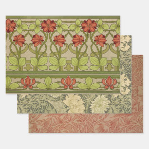 Frieze Border Art Nouveau Floral Inpakpapier Vel