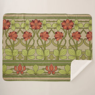 Frieze Border Art Nouveau Floral Sherpa Deken
