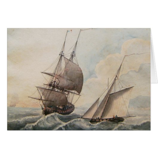 Frigate dans une houle 17ème siècle (Devant horizontal)