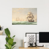 Frigate Président, Fitz Henry Lane Poster d'art (Bureau à domicile)
