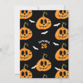 Fright Night Scary Halloween Pumpkin Carving Party Kaart (Achterkant)