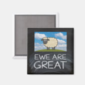Frigo Magnet "Ewe Are Great" jeu de mots pour mout (Recto/Verso)
