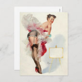 Frills pin-up feestdagenkaart (Voorkant / Achterkant)