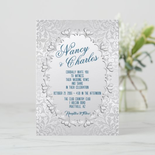 Frilly et Feminine Faire-part de mariage (Debout devant)