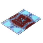 Frilly Fractals Blue Red Personalized Notitieboek (Linkerzijde)