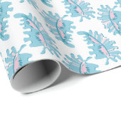 Frilly Frond in Pink and Aqua Cadeaupapier (Rol Hoek)