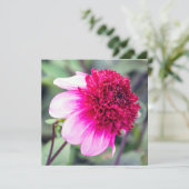 Frilly Roze en Magenta Dahlia Dankkaart (Staand voorkant)
