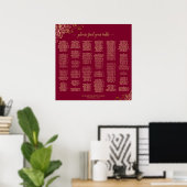 Frils dorés sur un tableau de placement alphabétiq (Bureau à domicile)