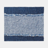 Fringed denim blue jeans lijst. fleece deken (Voorkant (Horizontaal))