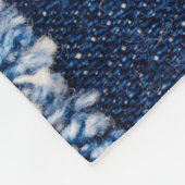 Fringed denim blue jeans lijst. fleece deken (Hoek)