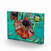 Fringy Helenium met een Glas in lood look Fotoblokken (Rechts)