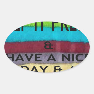 Fris en schoon: kleuruitbarsting voor een frisse s ovale sticker