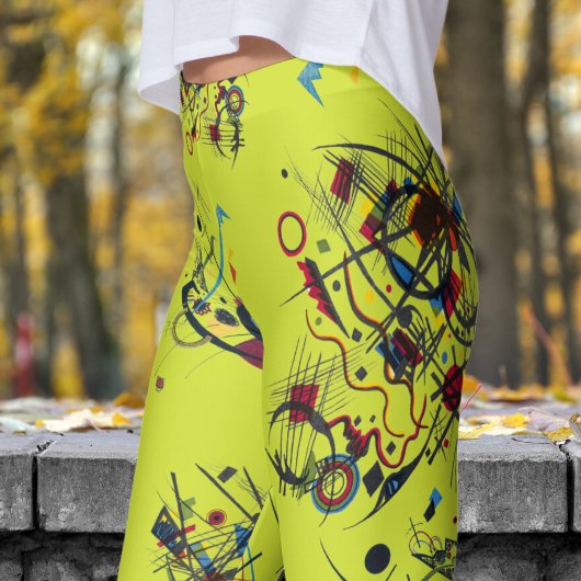 Fris geel Abstract patroon Leggings