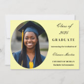 Fris geel Elegant Foto Uitnodiging (Voorkant)