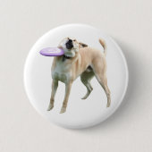 Frisbee Dog Meme Pin Button (Voorkant)