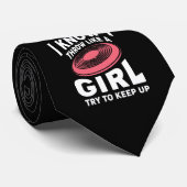 Frisbee Gift Thuis als een meisje die het schijfgo Stropdas (Opgerold)