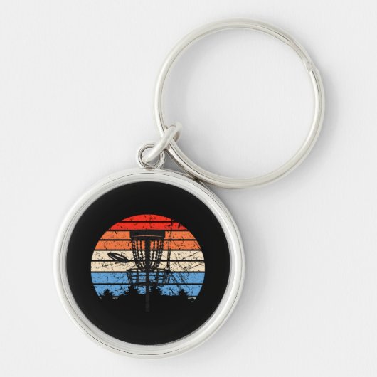 Frisbee Golf Disk Golf Retro Sleutelhanger (Voorkant)
