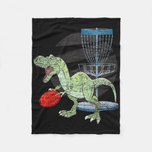 Frisbee Golfer T Rex Dinosaur Golf Speler Dino Sch Fleece Deken