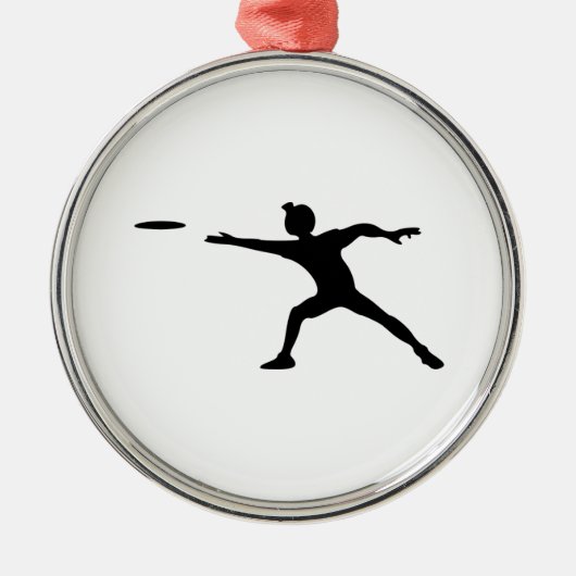 Frisbee Silhouette Metalen Ornament (Voorkant)