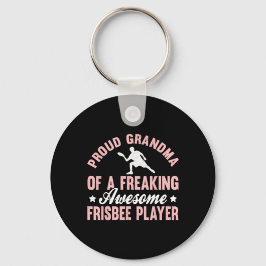 Frisbee Speler Ultimate Frisbee Disc Golf Oma Sleutelhanger (Voorkant)