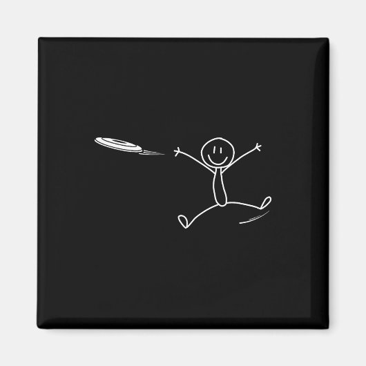 Frisbee Stickman Disc Golf Grappige Ultimate Frisb Magneet (Voorkant)