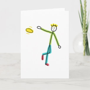 Frisbee Werpende Stickman Kaart