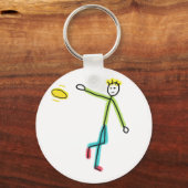 Frisbee Werpende Stickman Sleutelhanger (Voorkant)