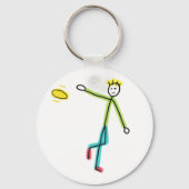 Frisbee Werpende Stickman Sleutelhanger (Achterkant)