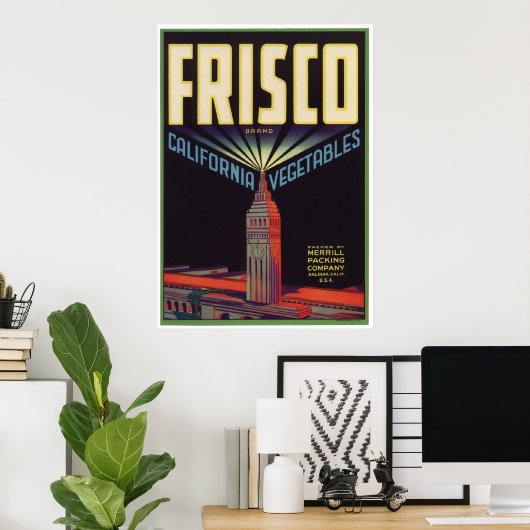 Frisco  Old Vegetables Crate Labels AD Poster (Thuiskantoor)