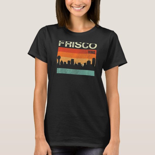 Frisco Texas Town Skyline T-shirt (Voorkant)