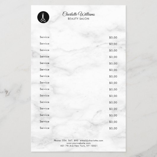 Friseur Marmor Flyer (Voorkant)