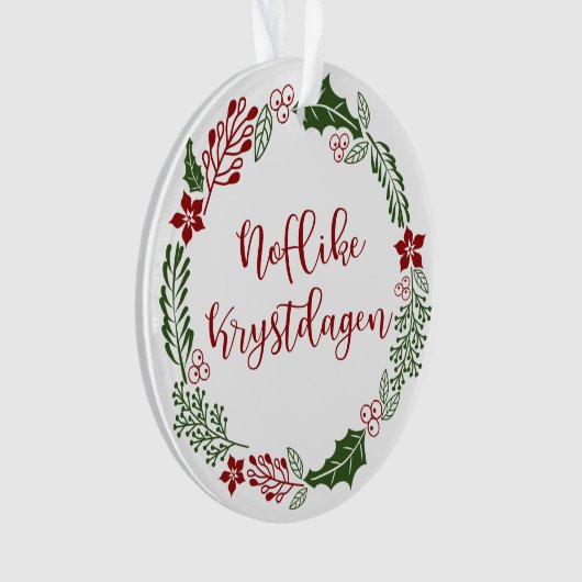 Frisian Merry Kerstmis, Noflike Krystdag Ornament (voorkant)