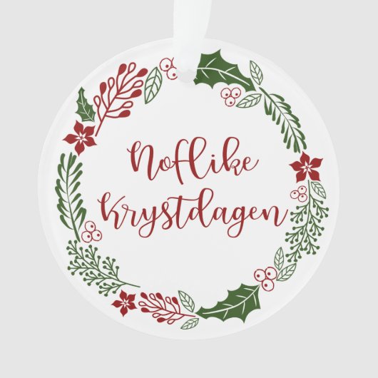 Frisian Merry Kerstmis, Noflike Krystdag Ornament (voorkant)