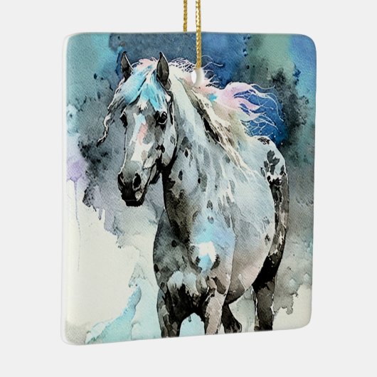 Frisky Appaloosa Mare Watercolour Keramisch Ornament (Rechts)